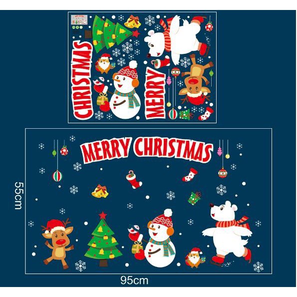 Decal dán tường Combo decal trang trí NOEL 01 ⚡️𝐅𝐑𝐄𝐄 𝐒𝐇𝐈𝐏⚡️ Decal trang trí NOEL - PVC chống thấm nước, keo siêu dính