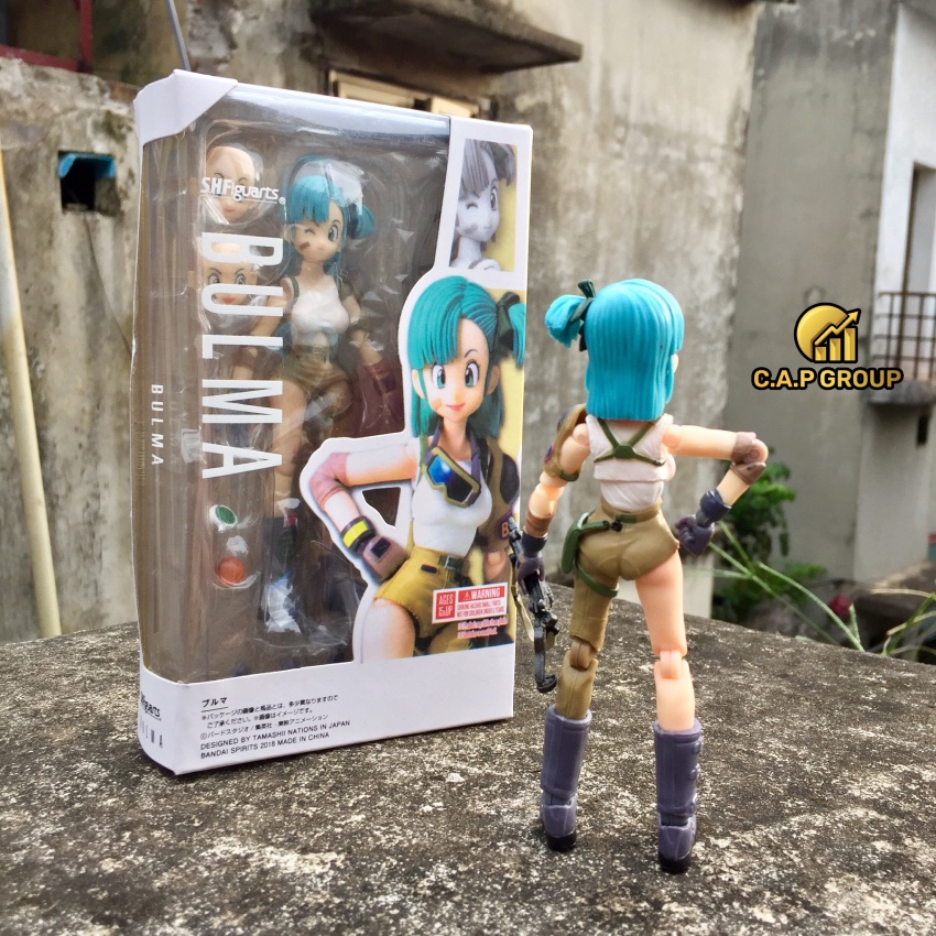 Mô hình Dragon Ball nhân vật Bulma cầm súng có khớp cử động SHF trong 7 Viên Ngọc Rồng - II25i