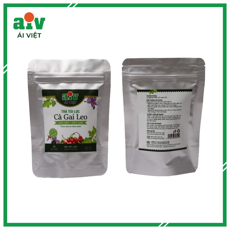 1 bịch Trà cà gai leo Ái Việt 30gr ( 10 túi*3g) - Mát gan thanh lọc cơ thể