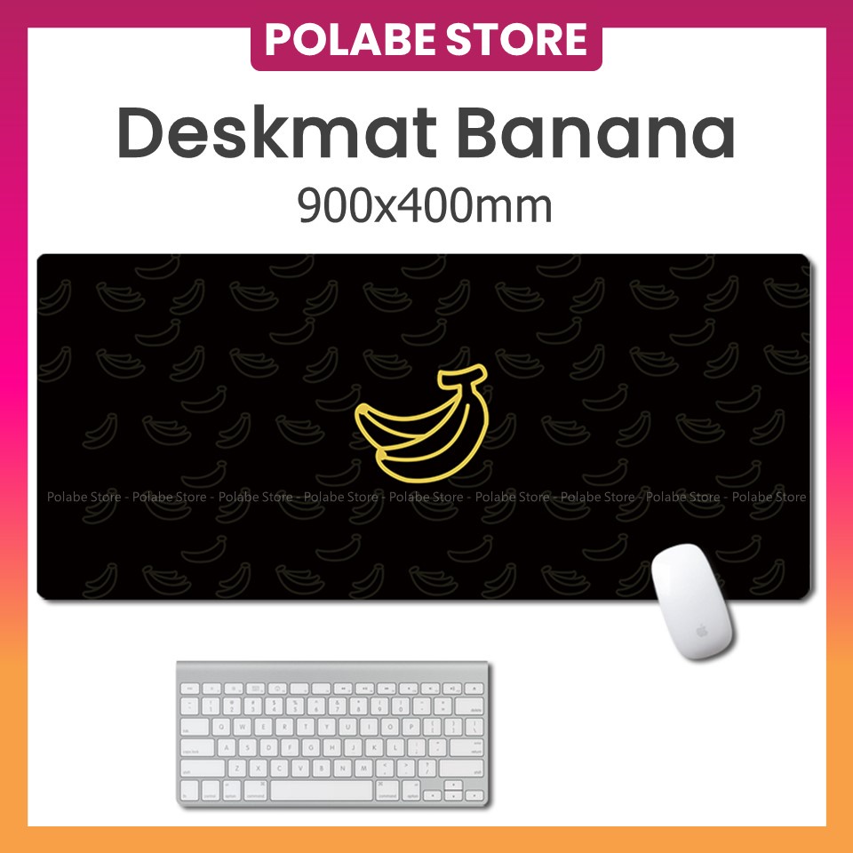 DESKMAT BANANA Theme lót chuột cỡ lớn lót bàn phím kích thước 90x40cm dày 3mm - Deskpad bàn di chuột - Polabe St