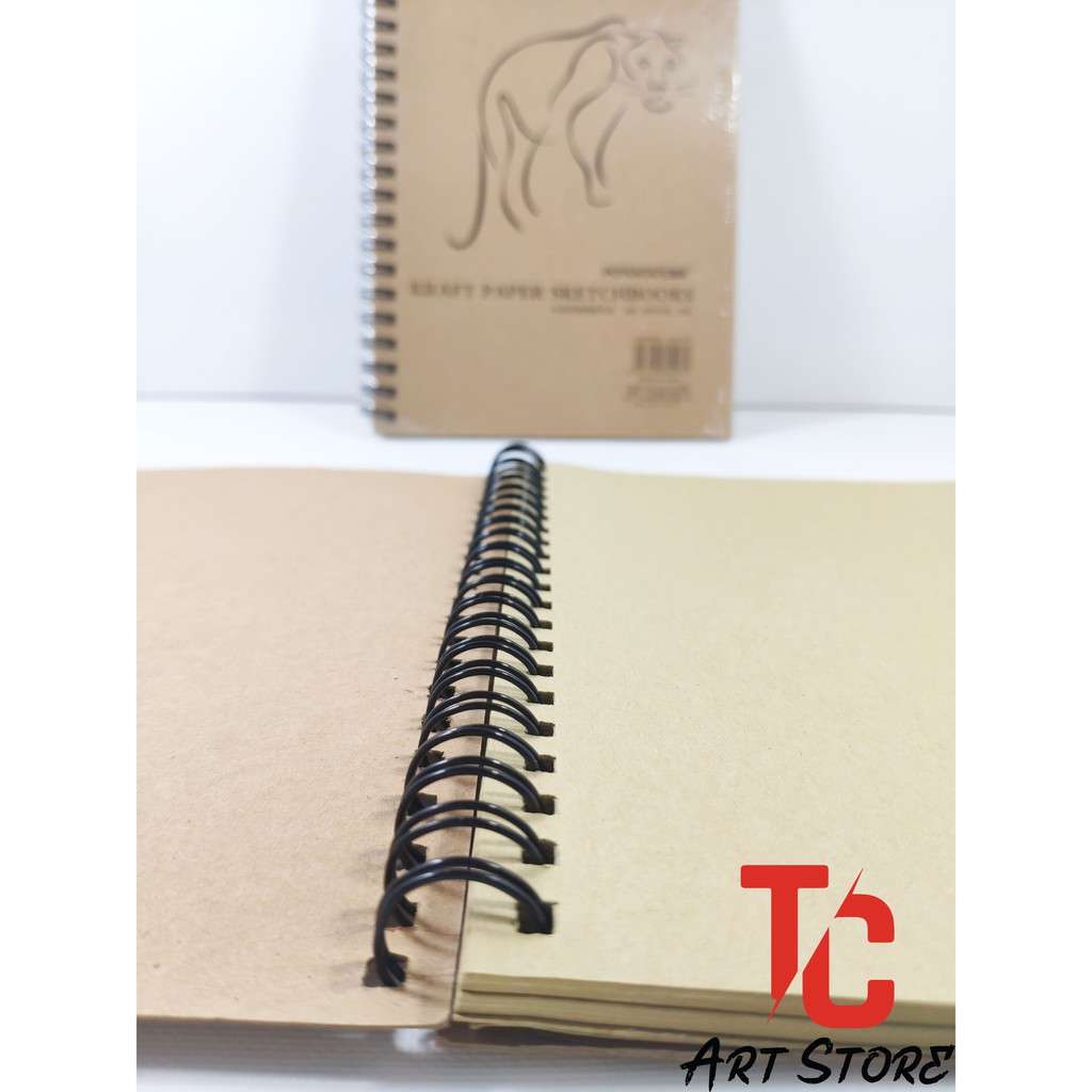 Sổ xi măng A4, Sổ Kfraft nâu Vàng, Sketchbook - Sổ vẽ giấy CRAFT