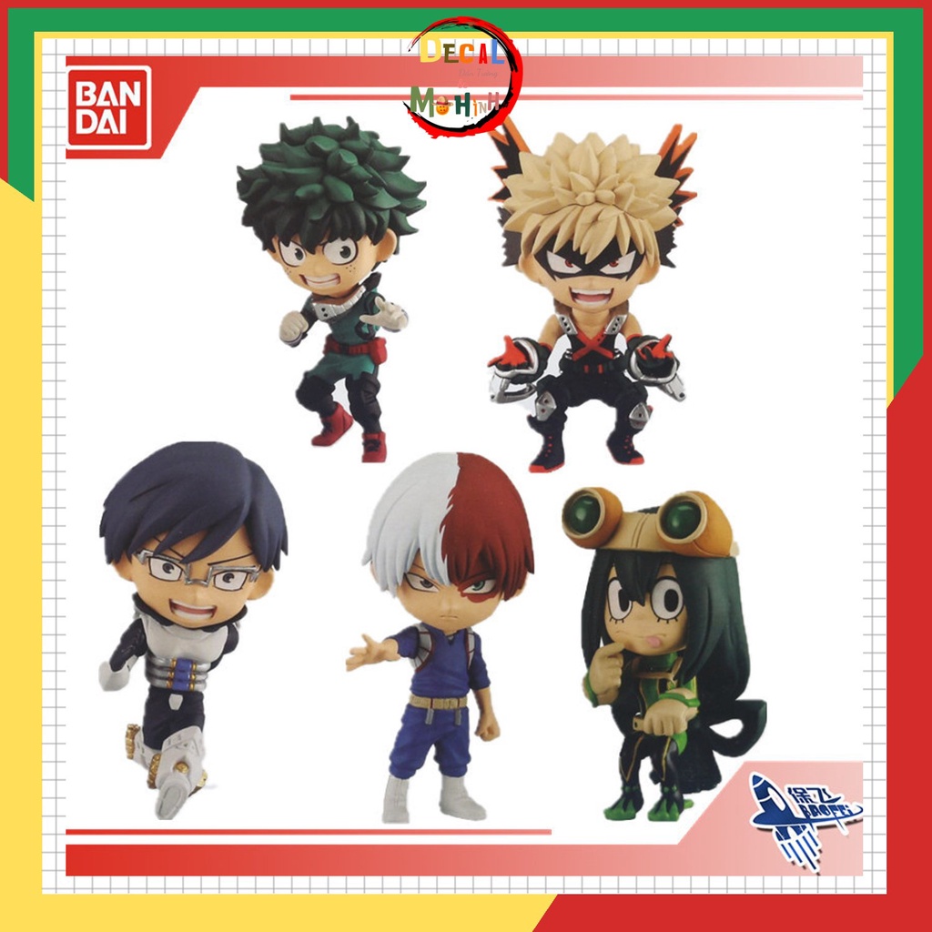 Mô Hình 5 Nhân vật My hero Academia, Figure Midoriya Deku Katsuki Bakugo Kacchan Shoto Todoroki Asui Tsuyu Decor Phòng