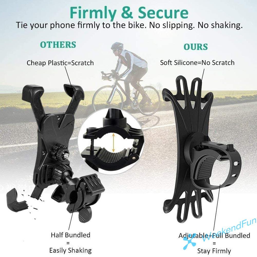 WE Silicone Bicycle Mobile Phone Bracket Shockproof Holder 360 Rotary