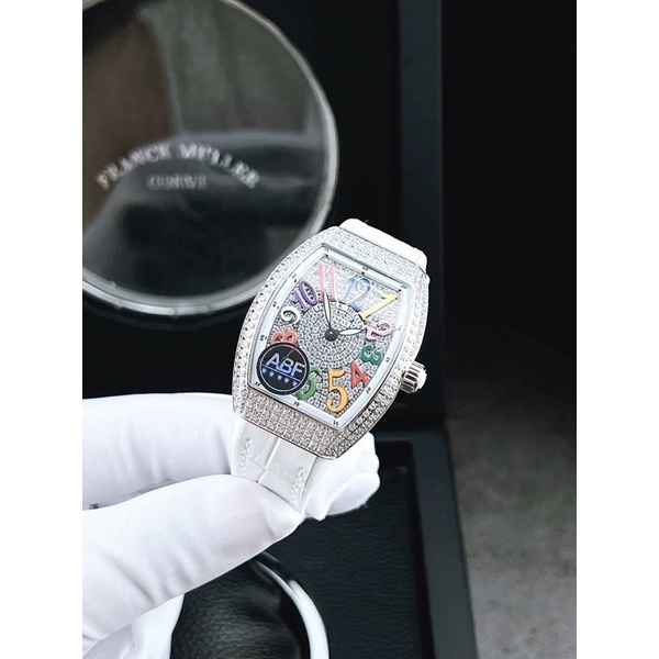 FRANK MULLER V32 ABF Thuỵ Sĩ - Đồng Hồ Nữ Thiết Kế Full Hột Đá Cao Cấp - BH 24 Tháng