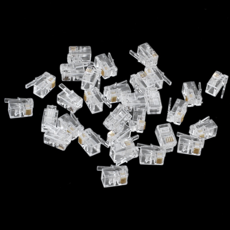 Set 30 đầu nối điện thoại 4P4C RJ9