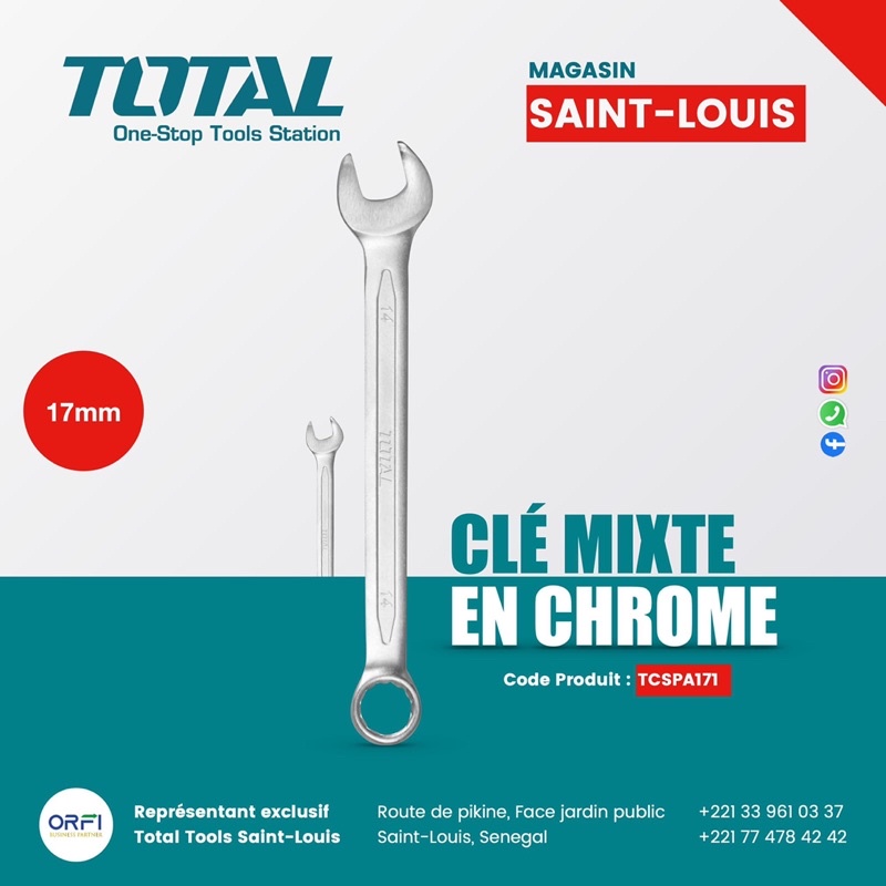 ĐỒ NGHỀ TOTAL Cờ lê vòng miệng size 14~22mm TCSPA141 - 151 - 161 - 171 - 181 - 191 - 211 - 221 &lt; HÀNG CHÍNH HÃNG &gt;