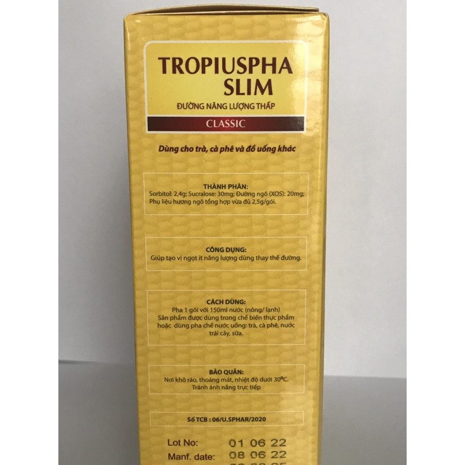 Đường bắp ăn kiêng TROPIUSPHA SLIM 125g - 50 gói x 2.5g