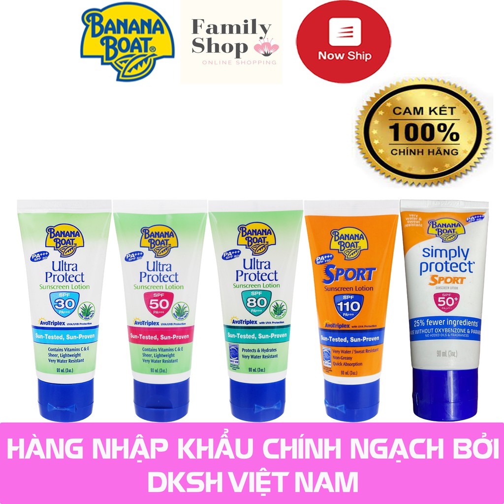 [Hàng Chính Hãng] 1 Chống Nắng Banana Boat Sport, Ultra protect Tặng Thêm 1 Nước Lau Sàn Superr