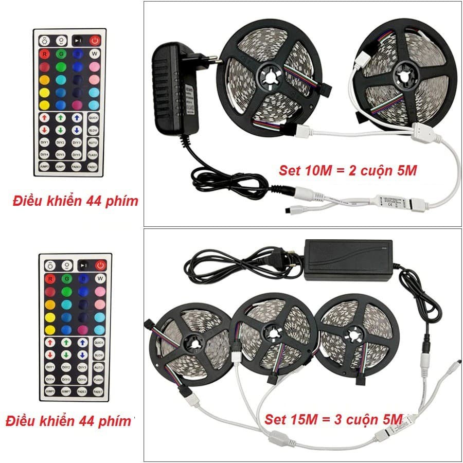 Combo đèn Led TikTok 5050 RGB chuyên quay TikTok loại chuyển màu dài 5m/10m/15m, đèn trang trí những video triệu view