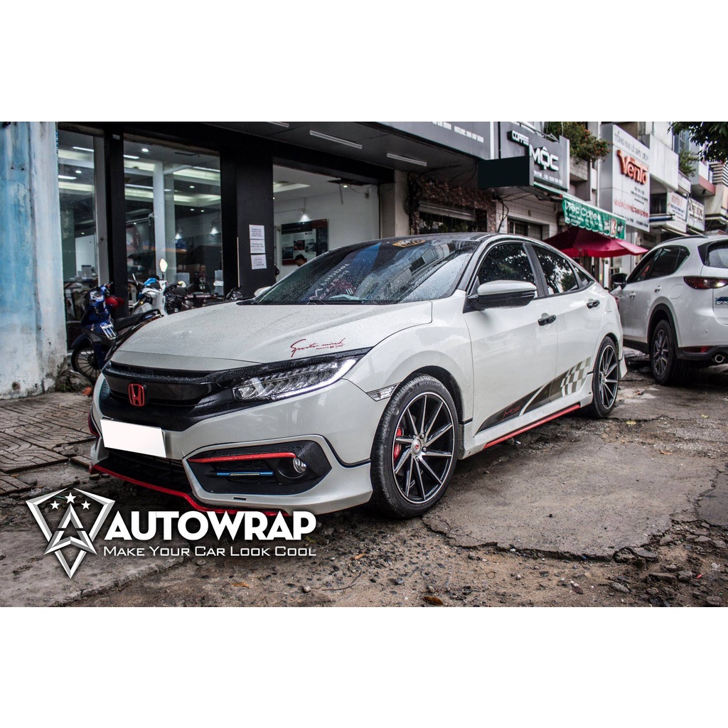 Tem họa tiết xe Civic Sportmind - Tem họa tiết ô tô Honda, tem dán sườn xe thể thao