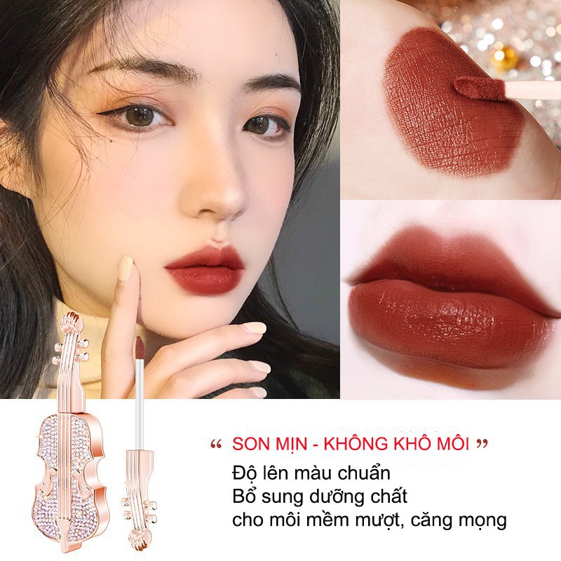 SON KEM LÌ VIOLON LUTE Hình Cây Đàn Siêu Dễ Thương Cao Cấp | BigBuy360 - bigbuy360.vn