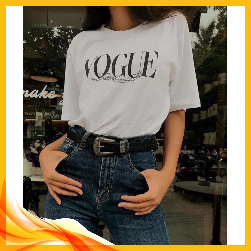 Áo Phông Unisex❤️Áo Thun VOGUE❤️Vải cotton-mềm mịn, dáng rộng thoáng mát-trẻ trung-cá tính form áo chuẩn hình Mã Ao01