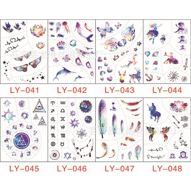 Set 190 hình xăm dán tatto