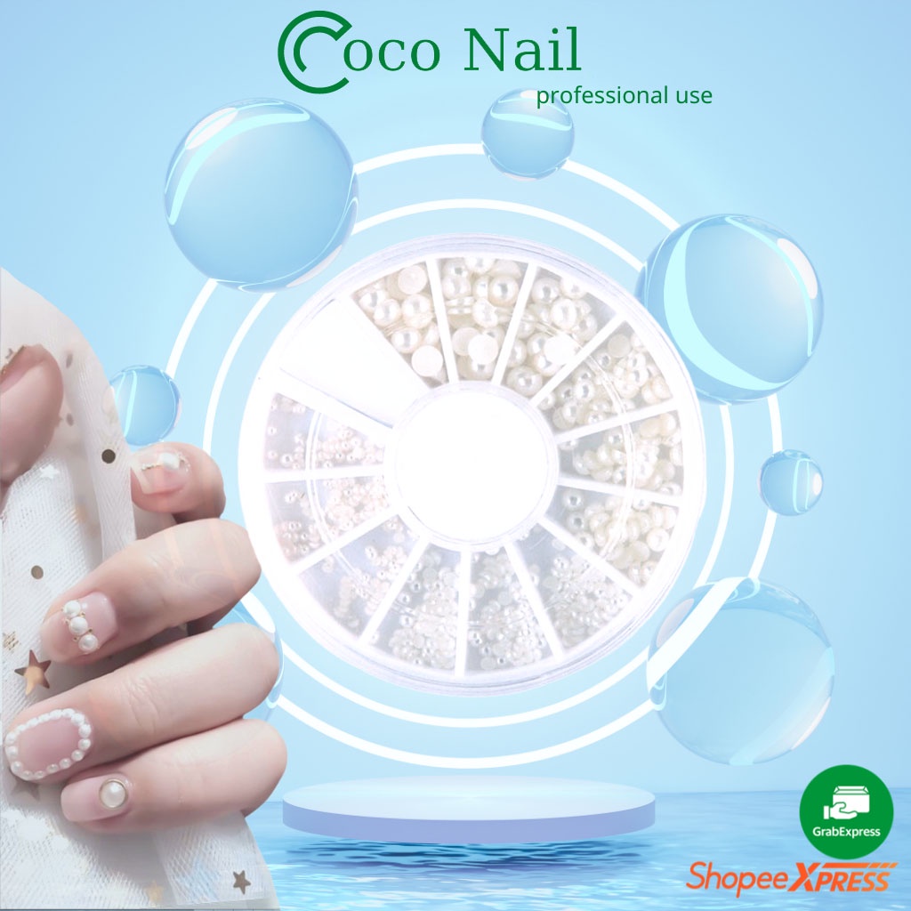 Đá ngọc trai nửa nhân tạo trang trí móng