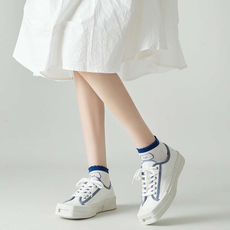 Vớ tất nữ cố ngắn gấu thỏ hoa Ulzzang vải cotton nhiều mẫu