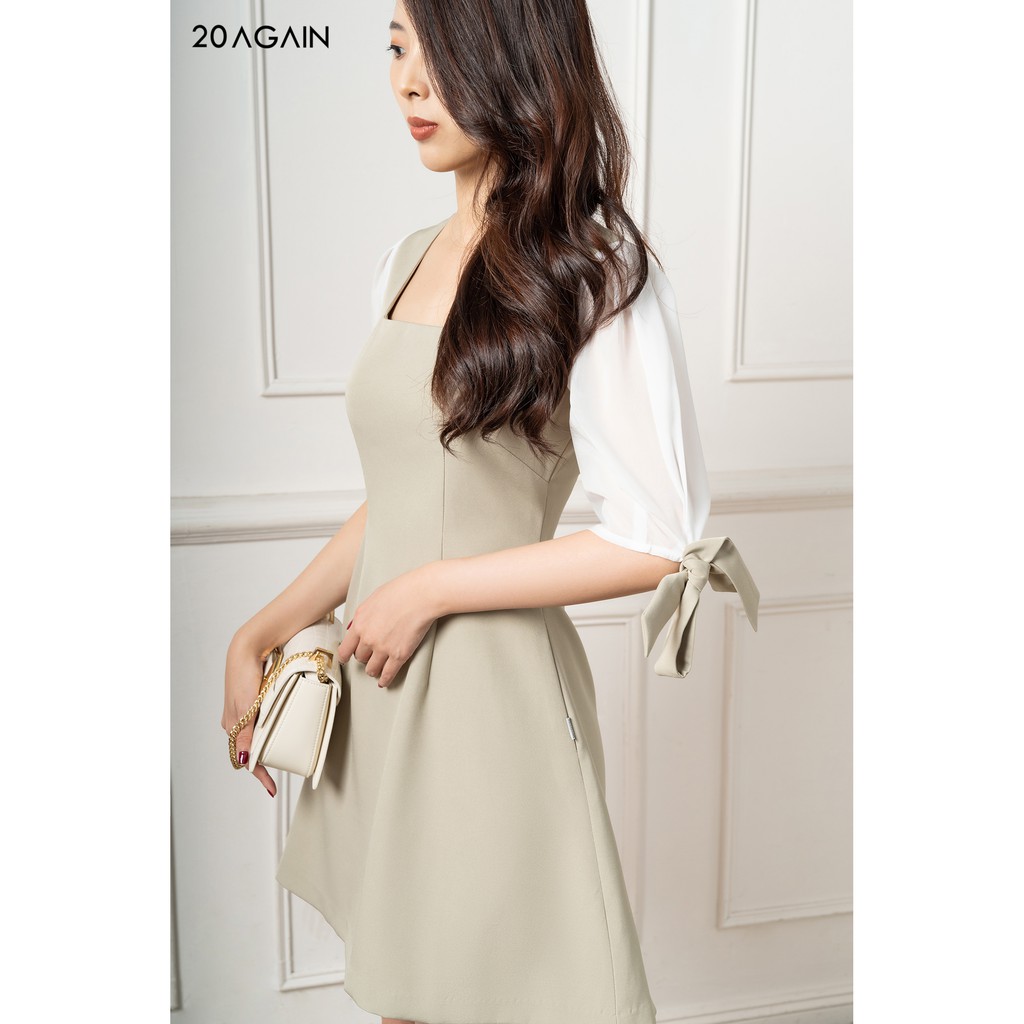 Đầm xoè phối tay bồng 20Again DEA0865 | BigBuy360 - bigbuy360.vn