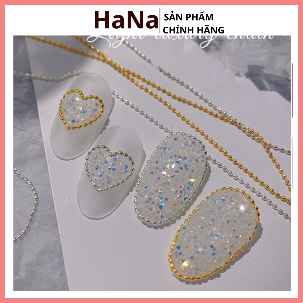 Dây bi dẹt kim loại gắn móng nail