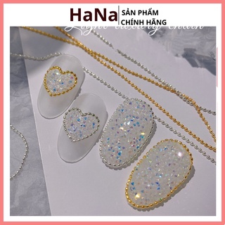 Dây bi dẹt kim loại gắn móng nail