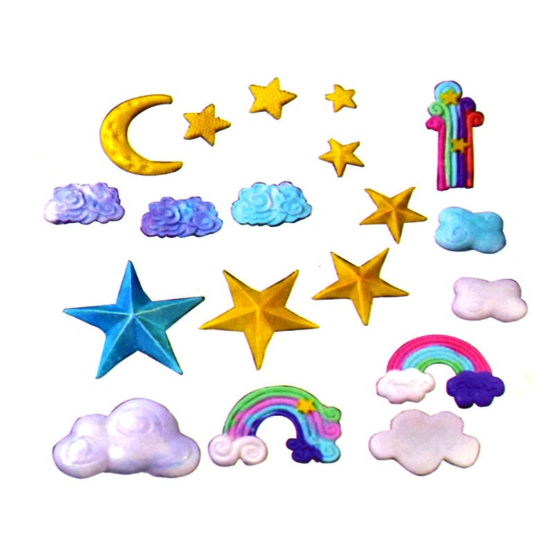 Set 9 Khuôn Cắt Tạo Hình Đám Mây Cầu Vồng Dùng Trang Trí Bánh