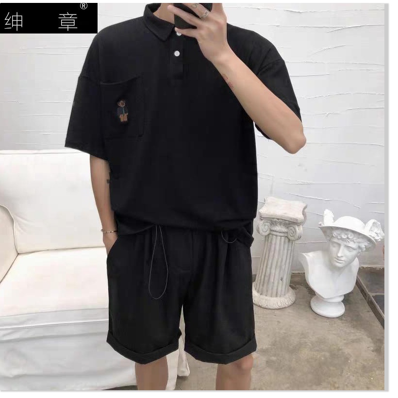 áo thun form rộng tay lỡ cổ bẻ, chất vải siêu mịn