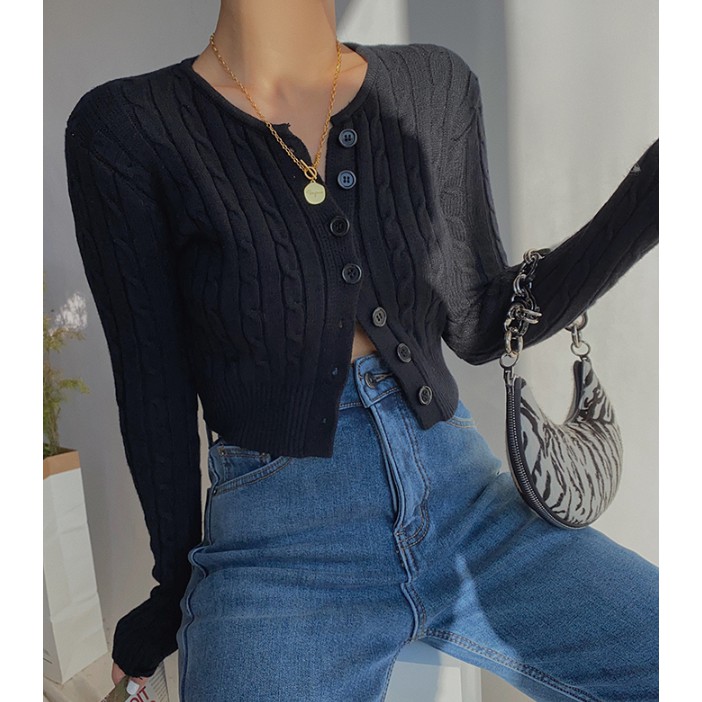 Áo Cardigan Dệt Kim Tay Dài Dáng Ngắn Phong Cách Phương Tây | BigBuy360 - bigbuy360.vn