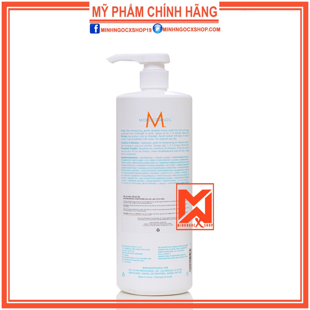 MOROCCANOIL DẦU XẢ PHỤC HỒI ĐỘ ẨM MOROCCANOIL REPAIR 1000ML CHÍNH HÃNG