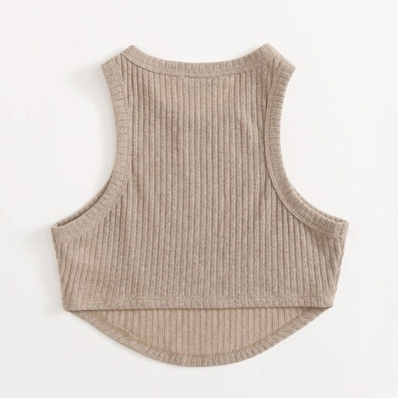 Áo croptop ba lỗ vạt bầu thun gân phong cách cá tính Aimee closet