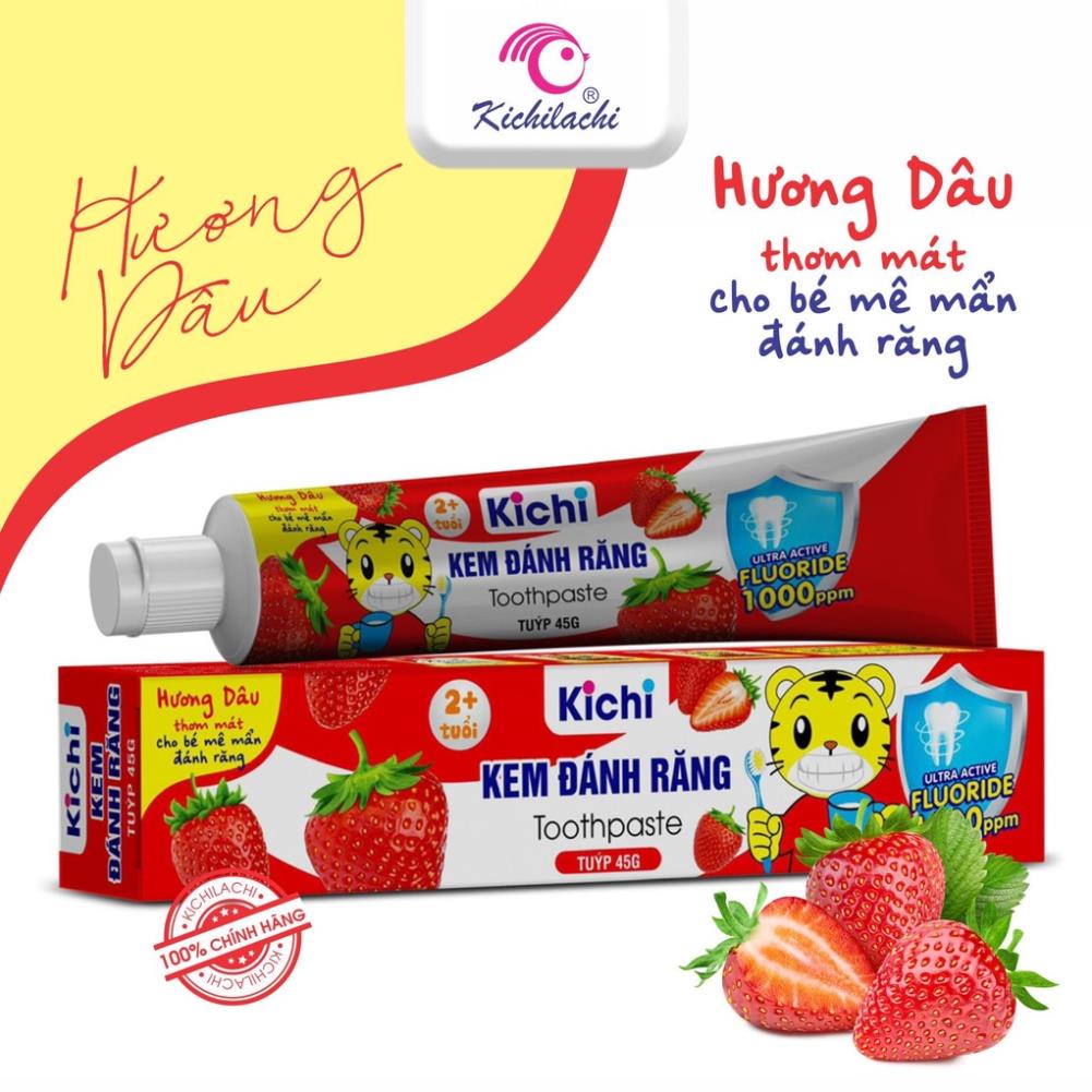 Kem đánh răng trẻ em Kodomo - Kichilachi, kem đánh rẳng nuốt được cho bé 45gr/60gr