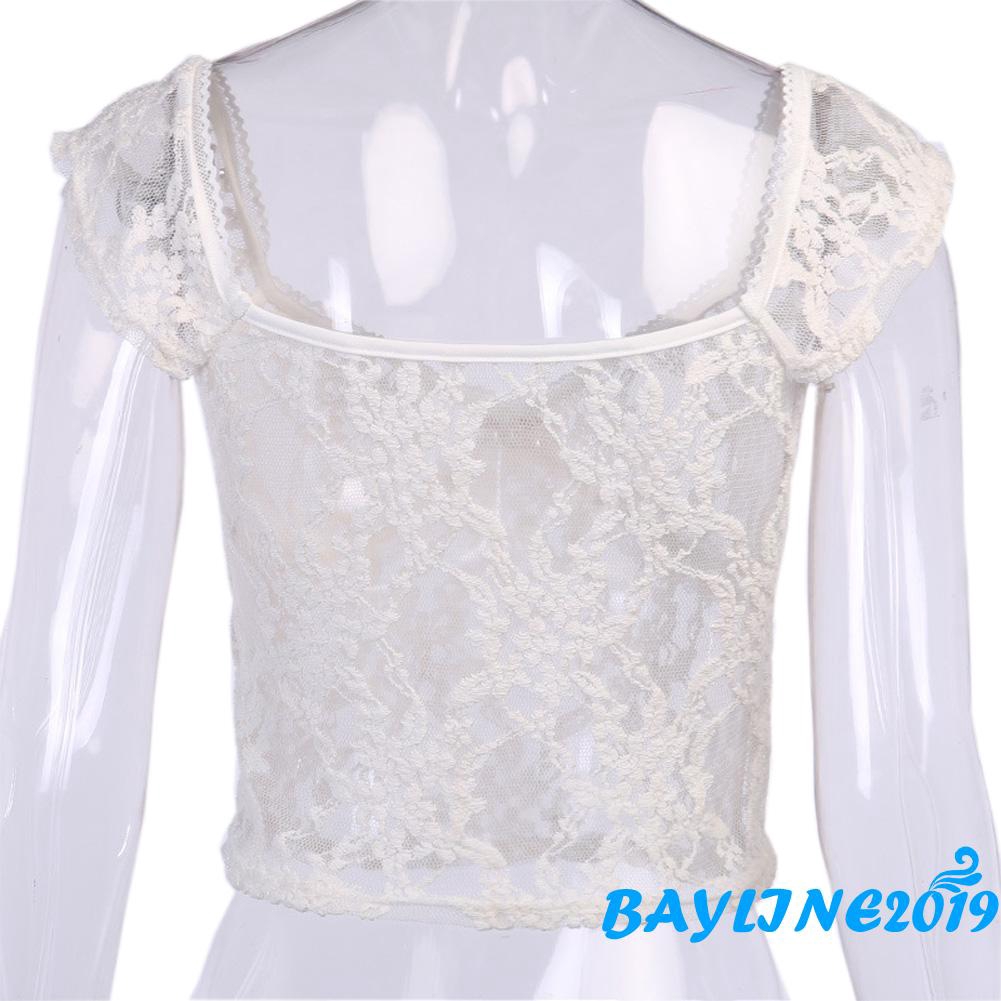 Áo ren không tay xuyên thấu họa tiết hoa quyến rũ cho nữ | BigBuy360 - bigbuy360.vn