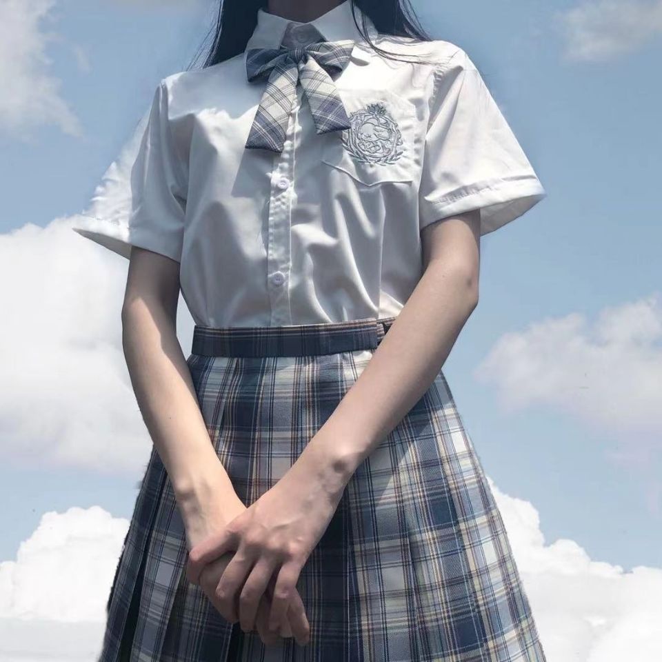 Áo blouse BL tay dài/ngắn đồng phục Seifuku túi thêu bé chuột