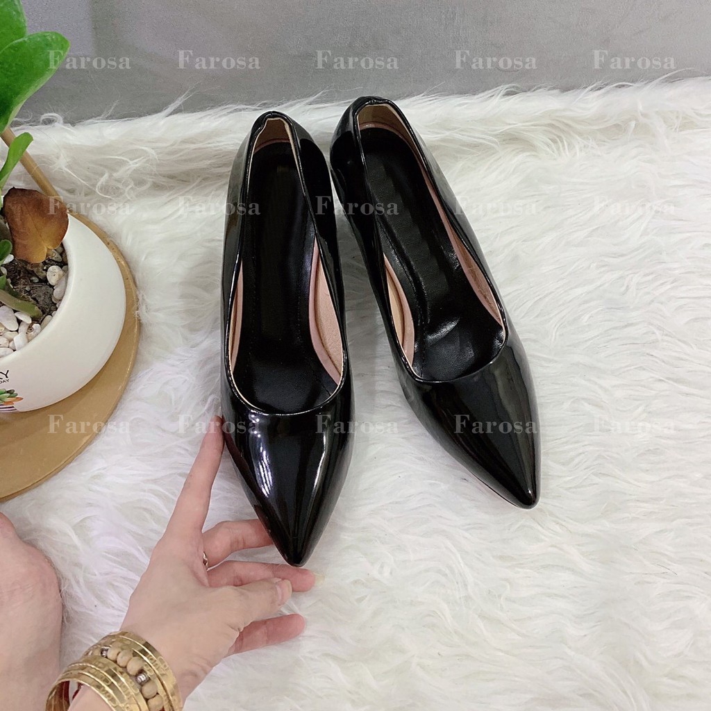 Giày cao gót nữ mũi nhọn dáng basic gót trụ 7 phân cực sang chảnh