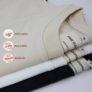 Áo thun trơn tay lỡ unisex 100% cotton basic tee.