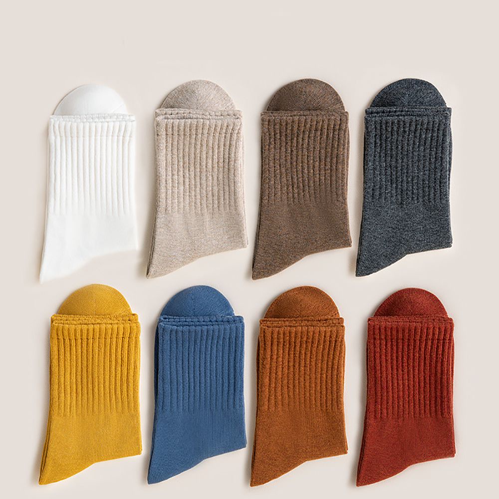 Vớ cotton cổ cao kẻ sọc mềm mại nhiều màu sắc phong cách Harajuku VANES1