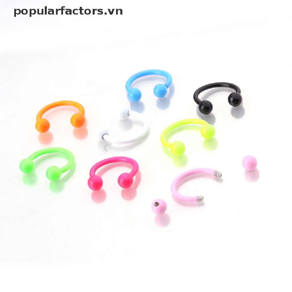 Set 8 Khuyên Mũi Kiểu Chữ C Bằng Thép Không Gỉ Cá Tính