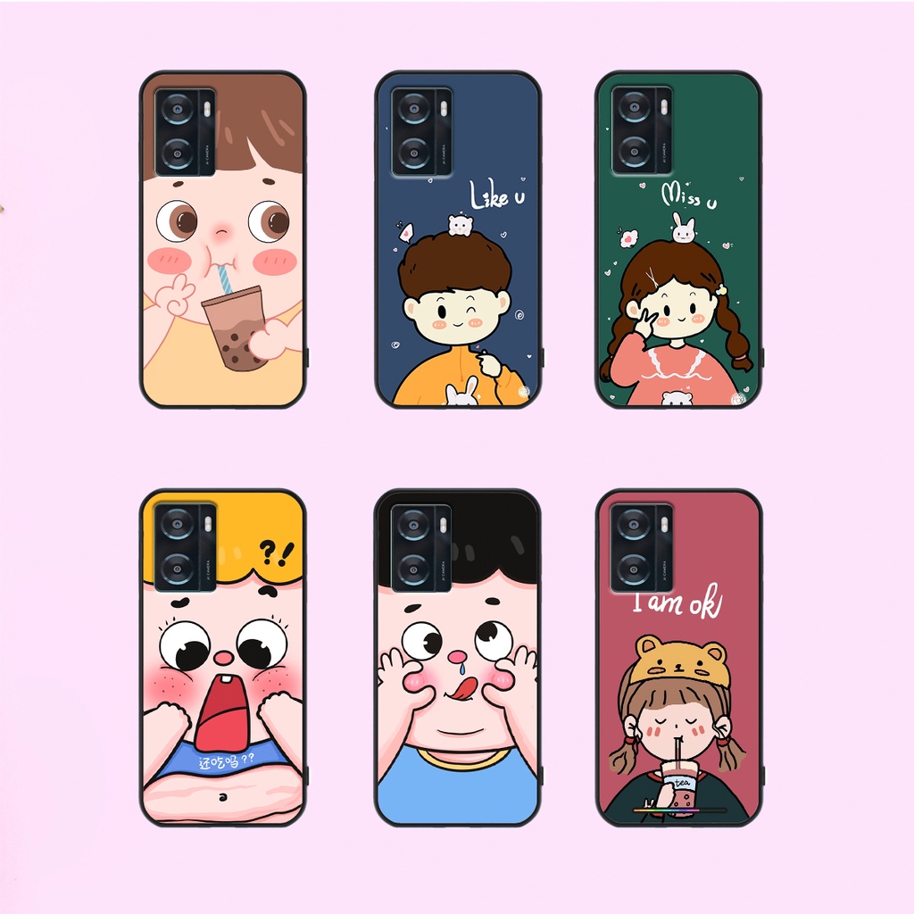 Ốp lưng Oppo A57 2022 in hình cô bé cậu bé ngộ nghĩnh, cute