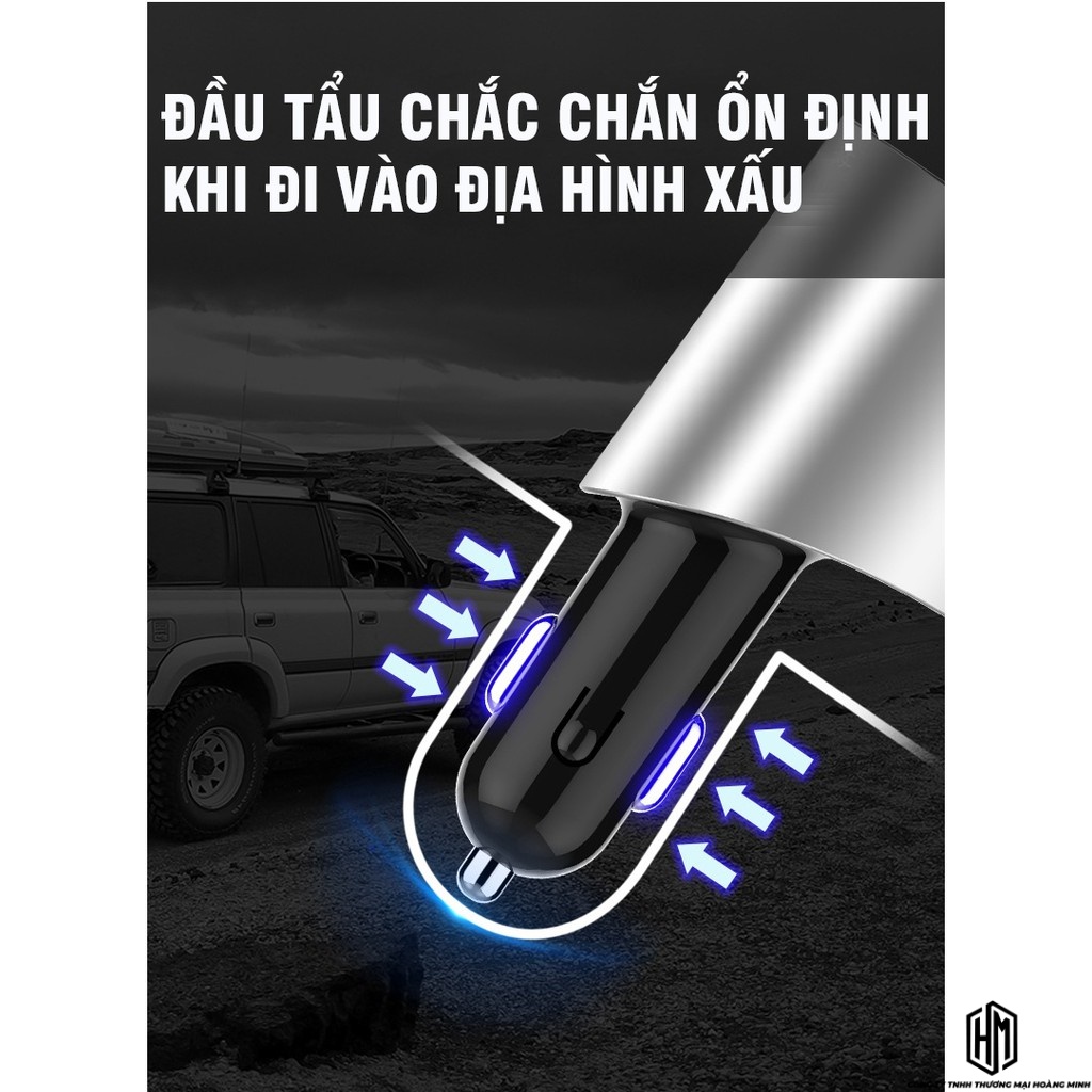 Tẩu Sạc ô tô, xe hơi Hyundai HY-10 gồm 1 Tẩu Tròn (3 USB Nhỏ) - Có đèn led báo điện áp ac quy