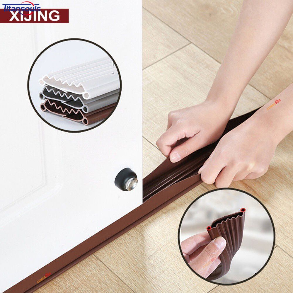 96Cm Sóng Đáy Nhựa Pvc Cửa Đường May Dây Tự Động Điều Chỉnh Cách Âm CHẶN KÍN Khe Hở Cói Penutup Bawah Pintu VN
