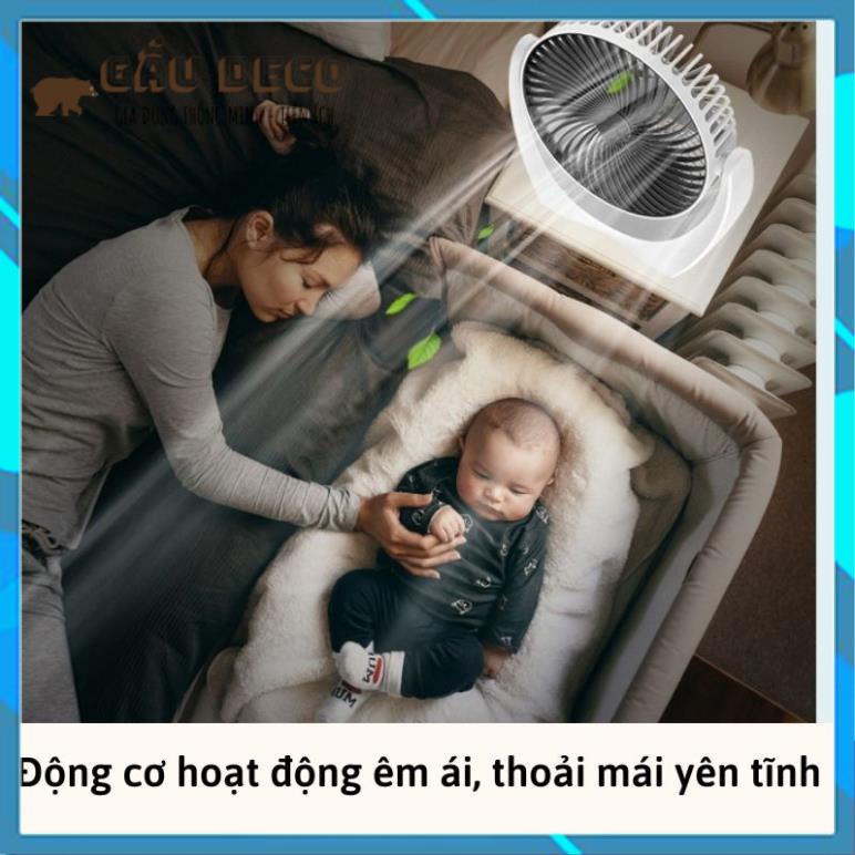 Quạt mini để bàn cổng USB di động, động cơ không tiếng ồn để phòng ngủ, xoay 120 độ