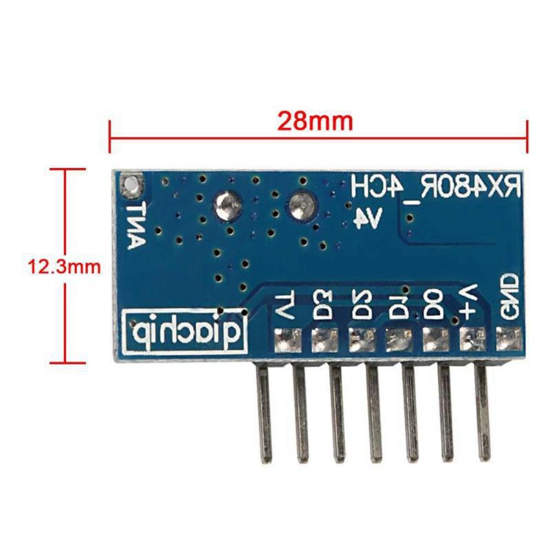 Set Mô Đun Truyền Nhận Và Nhận Tín Hiệu Không Dây RX480E-4WQB 433Mhz RF 3 Set 4 Kênh Chuyên Dụng