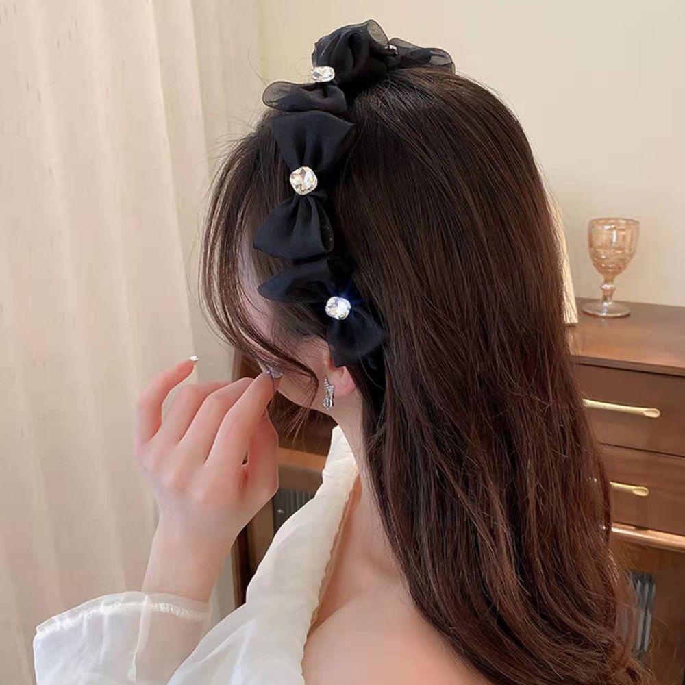Băng Đô Cài Tóc Phối Lưới Màu Ngà Phong Cách Pháp Cổ Điển Thời Trang Cho Nữ|Băng Đô Cài Tóc Phong Cách Retro Thời Trang