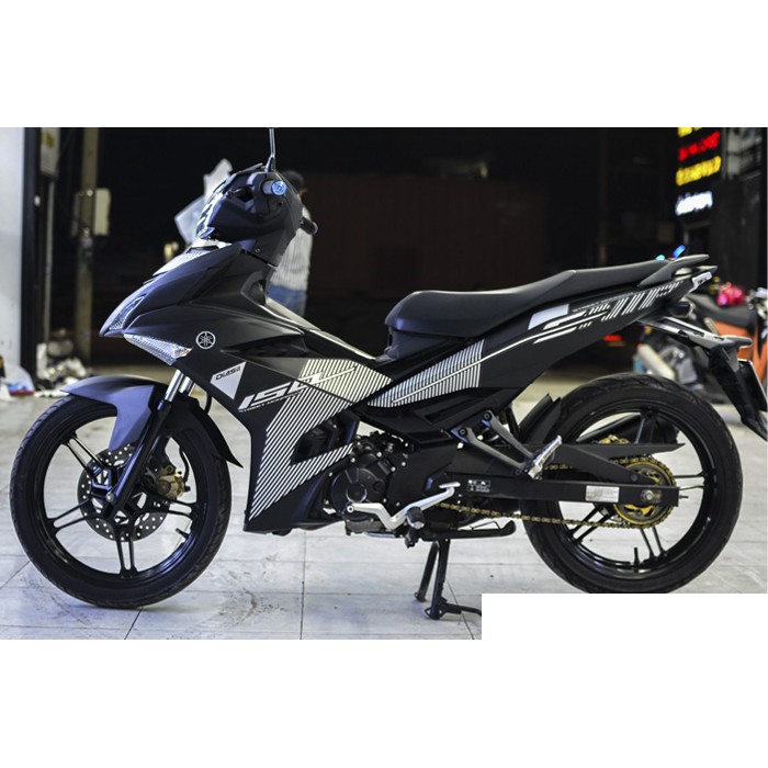 Tem trùm exciter 150 đen xám mẫu mới, độ team trùm decal xe máy ex dán đời 2015-2020