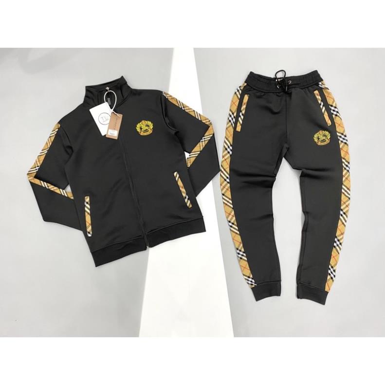 Bộ Nỉ Thu đông Nam BBR kéo Khoá Thêu Logo - Bộ Nam Thu Đông BBR viền Vàng