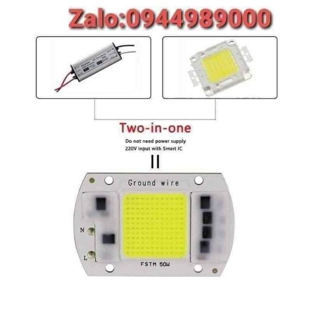 Chip led điện trực tiếp 220V công suất 50W và 30W