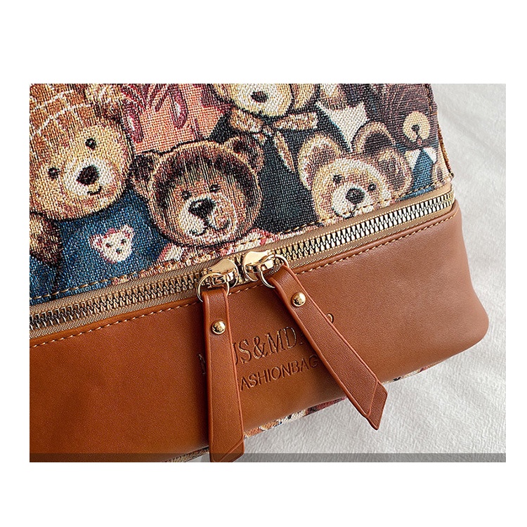 Ba lô CHUWANGLIN bằng da PU hình gấu dễ thương dành cho nữ