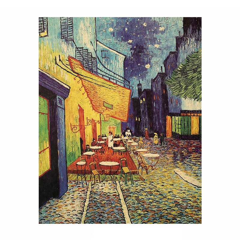 Tranh Vẽ Bằng Giấy kraft Kích Thước 46x35cm Phong Cách Van Gogh Cổ Điển Dùng Để Trang Trí Tường