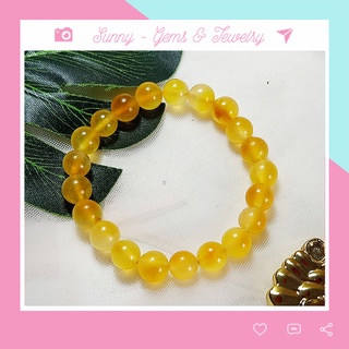Vòng tay phong thủy may mắn tự nhiên thời trang màu vàng mờ hợp mệnh kim mệnh thổ SUNNY JEWELRY
