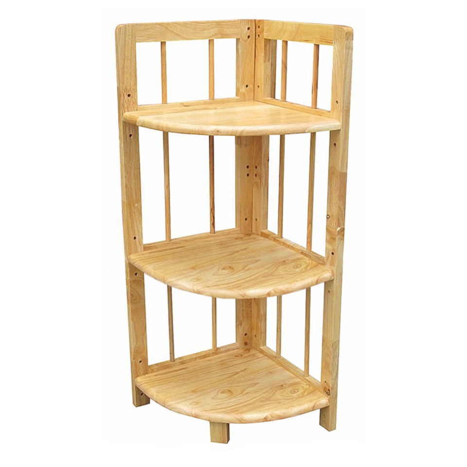 Kệ góc 3 tầng gỗ cao su