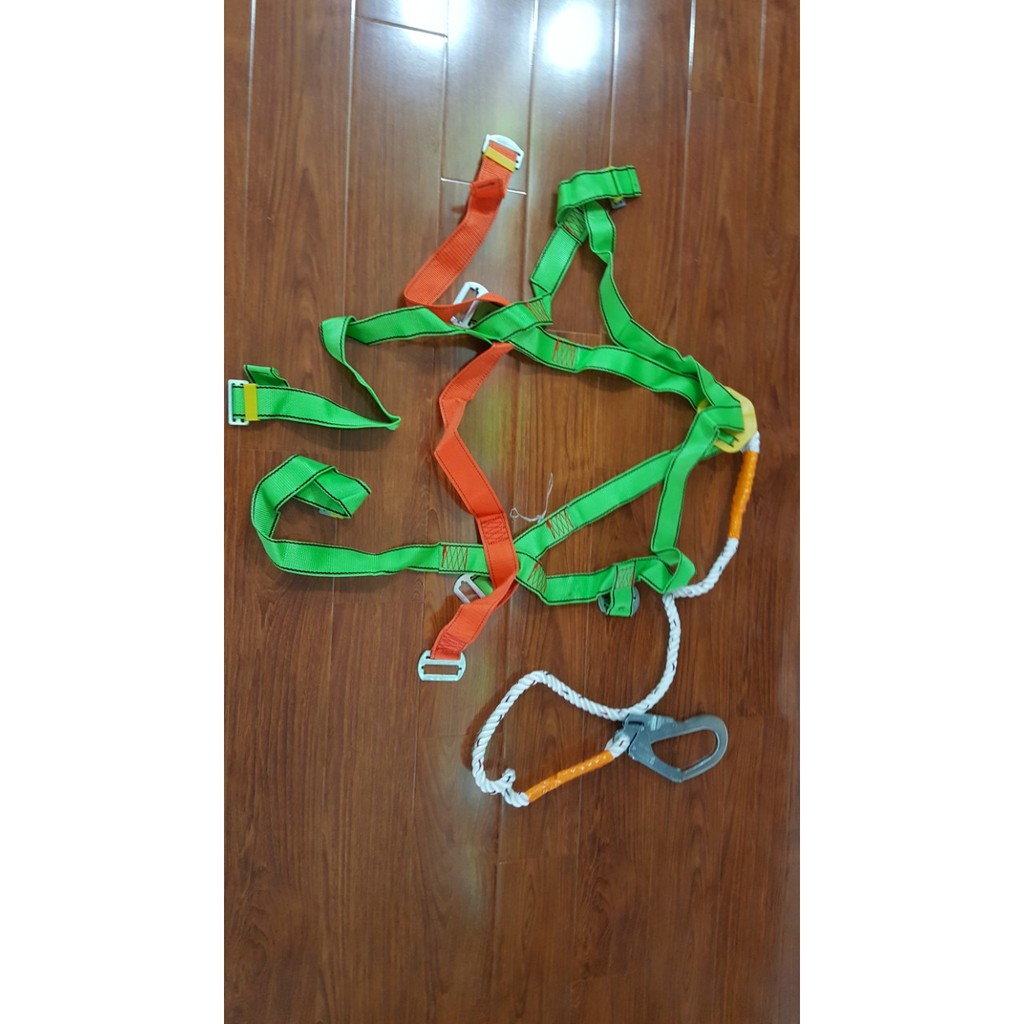 Dây an toàn toàn thân dây thừng 1 móc sắt - hình thật