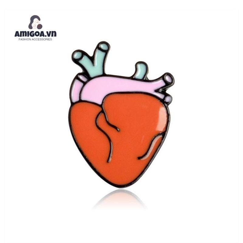 Ghim Cài Cổ Áo Hình Bộ Não Quả Cầu Mắt Trái Tim Sáng Tạo Vui Nhộn