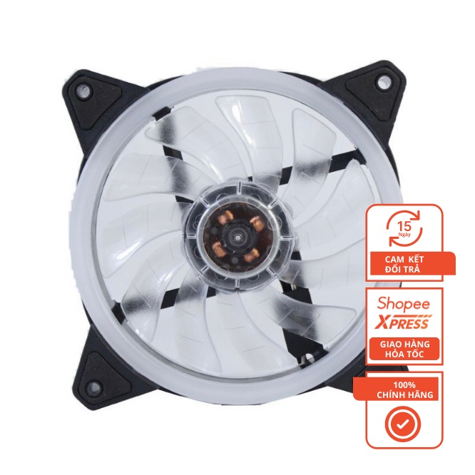 Quạt Tản Nhiệt, PC RGB Led 12Cm, Sáng Viền Cắm Trực Tiếp Không Cần Hub